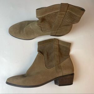 Sole Society Tan Mesh Heeled Ankle Booties Size 7